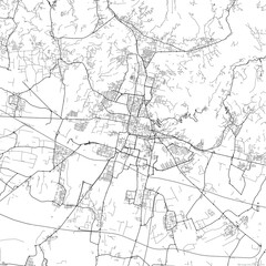 Area map of Brescia Italy with white background and black roads
