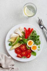 keto diet breakfast egg avocado brie cheese tomato bell pepper