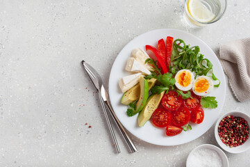 keto diet breakfast egg avocado brie cheese tomato bell pepper