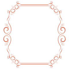 Ornamental Calligraphic Decorative Floral Frame, Classic rectangular frame