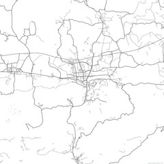 Area map of Celje Slovenia with white background and black roads