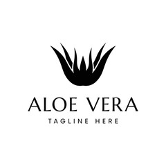 aloe vera vector template, logo inspiration natural beauty crown