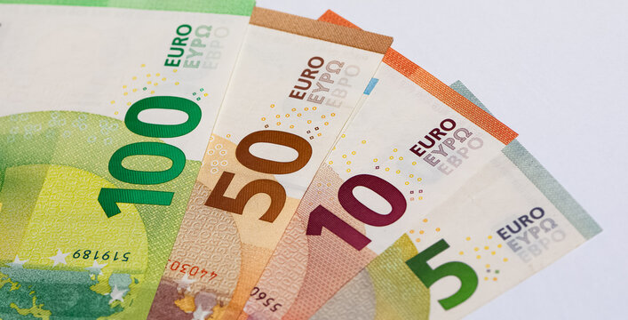 various country banknotes. euro photos.