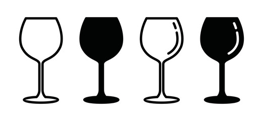Wine glass icon vector. Simple wine glass in the circle symbol silhouette