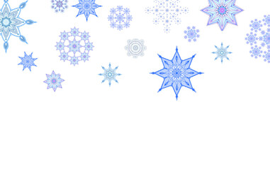 falling geometric snowflakes background