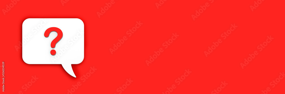 Fototapete red question mark on a white message board. emergency signal. question notification. message on a re