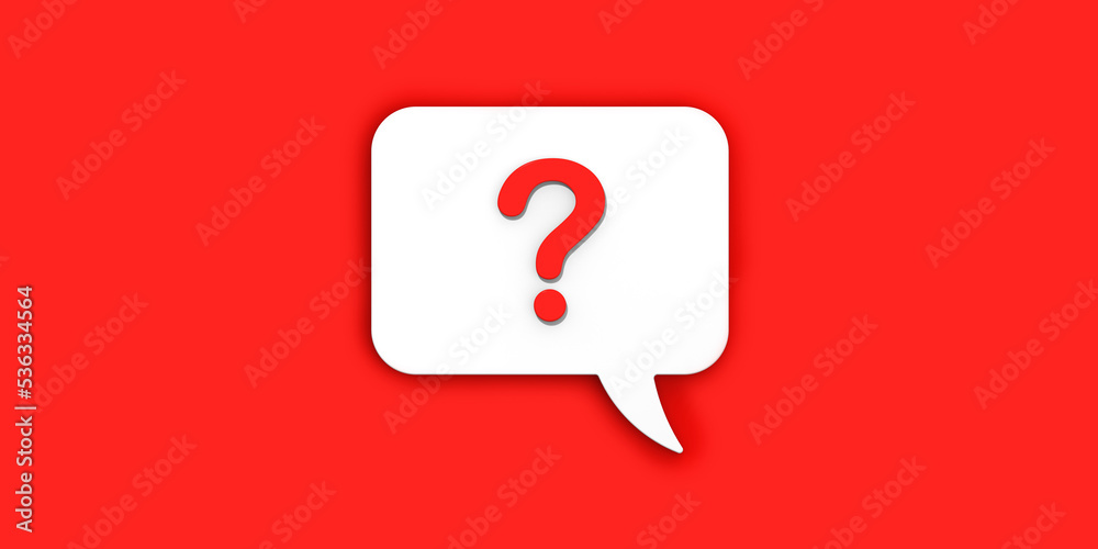 Fototapete red question mark on a white message board. emergency signal. question notification. message on a re
