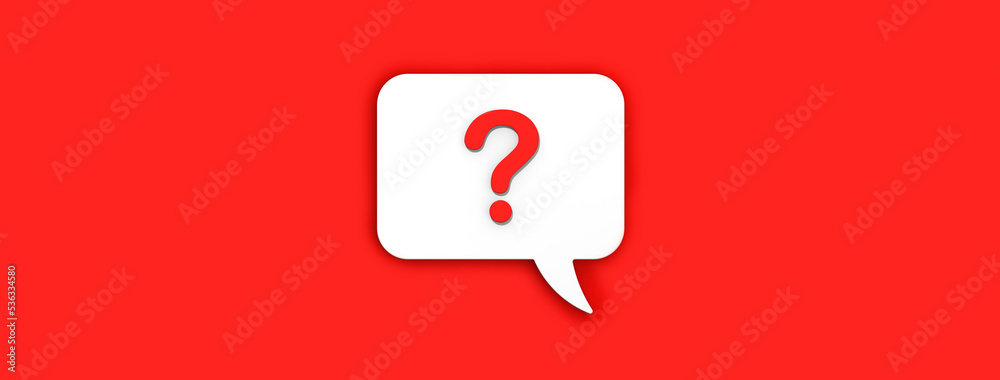Fototapete red question mark on a white message board. emergency signal. question notification. message on a re