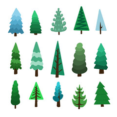 Obraz premium vector illustration of christmas trees 