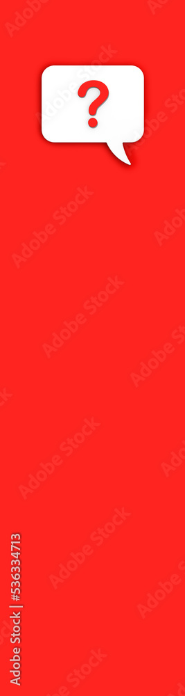 Fototapete red question mark on a white message board. emergency signal. question notification. message on a re