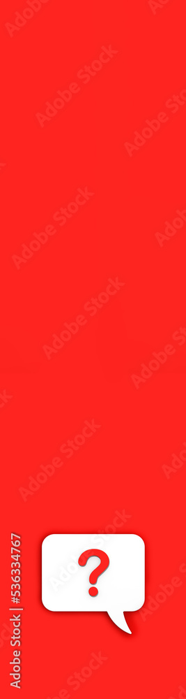 Fototapete red question mark on a white message board. emergency signal. question notification. message on a re