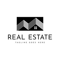 Roof real estate logo template