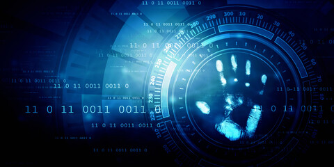 Fingerprint Scanning Technology Concept 2d Illustration