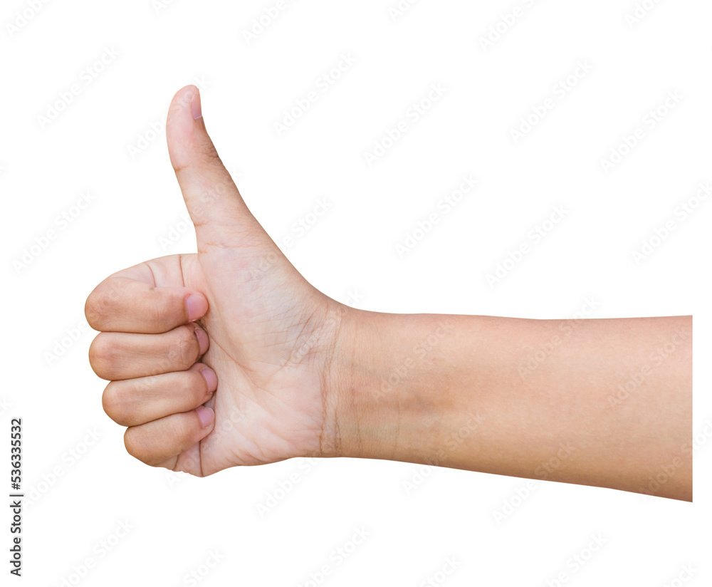 Wall mural hand showing thumbs up isolate and save as to png file