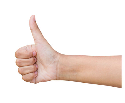 hand showing thumbs up isolate and save as to PNG file