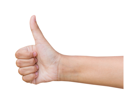 hand showing thumbs up isolate and save as to PNG file