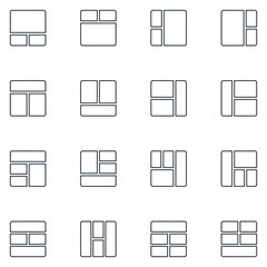 Page Grid Line Icon Set
