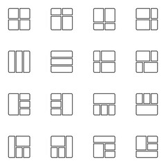 Page Grid Line Icon Set