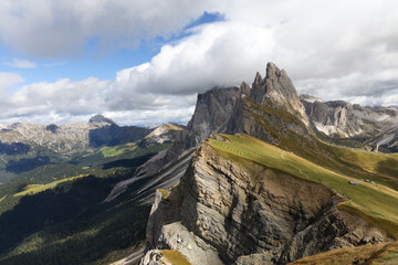 Fototapeta na wymiar Seceda ridgeline in the Dolomites