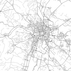 Area map of Dijon France with white background and black roads