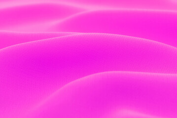 Background from pink fabric. Material silk, satin, yellow chintz with waves