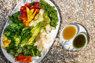 Vegetable plate with cheese