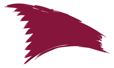 Maroon brush strokes with serrated design like Qatar flag, Vector illustration