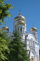 The Church of Saints Cyril and Methodius Equal to the Apostles in Rostokino on a sunny day. Moscow, Russia