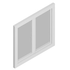 3d rendering illustration of a double flat window