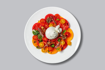 Mozzarella with tomato carpaccio