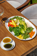 Vegetable plate with cheese