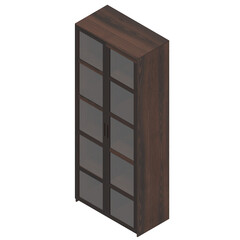 3d rendering illustration of a window cabinet bookcase