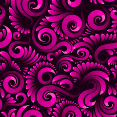 Seamless abstract elegant pattern with curve element in purple color