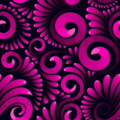 Vector seamless abstract floral pattern in pink colors