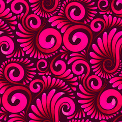 Fototapeta na wymiar Seamless abstract floral pattern in pink colors