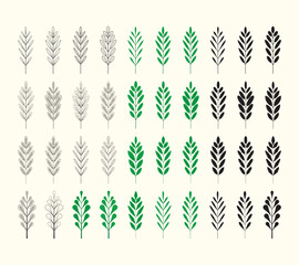 Design elements.
Set 9 Collection of leaf and tree vector.