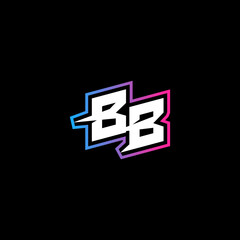 BB initial logo esport or gaming concept design - obrazy, fototapety, plakaty