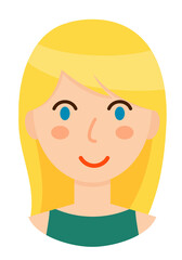 Avatar of blonde woman, PNG isolated on transparent background