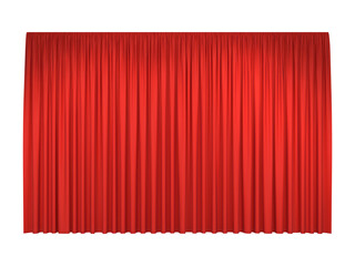 Red stage curtains, PNG isolated on transparent background