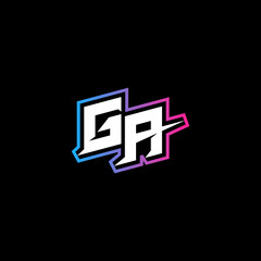 GA initial logo esport or gaming concept design © rudi
