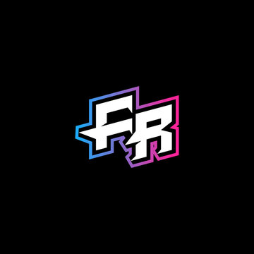 FR initial logo esport or gaming concept design
