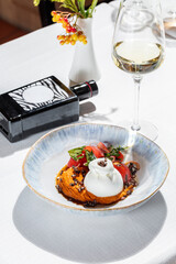 Buffalo mozzarella with salad