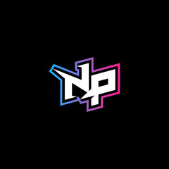 NP initial logo esport or gaming concept design © rudi