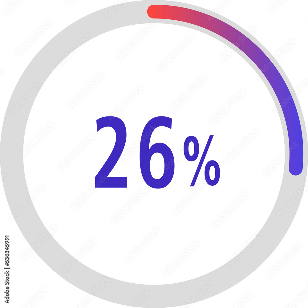 Canvas Prints circle percentage diagrams, Pie Charts icon Showing 26%