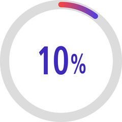 circle percentage diagrams, Pie Charts icon Showing 10%