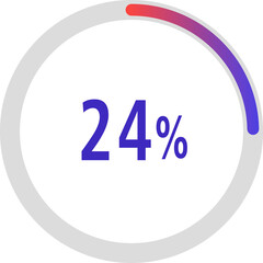 circle percentage diagrams, Pie Charts icon Showing 24%