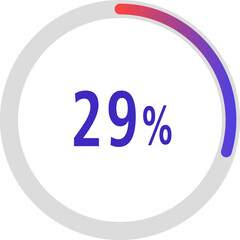 circle percentage diagrams, Pie Charts icon Showing 29%