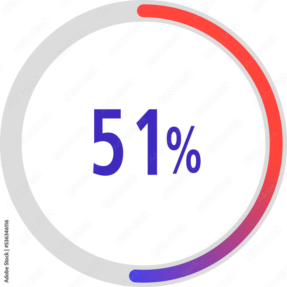 Poster circle percentage diagrams, Pie Charts icon Showing 51%