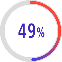 circle percentage diagrams, Pie Charts icon Showing 49%