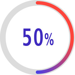 circle percentage diagrams, Pie Charts icon Showing 50%